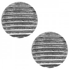 Basic cabochon 20mm stripe Metallic silver